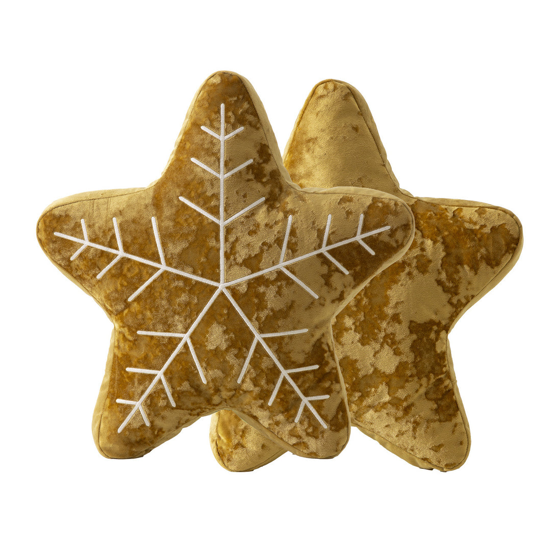 Rechteckiger Samt-Kissenbezug mit bestickten Weihnachtsanhängern Karnz