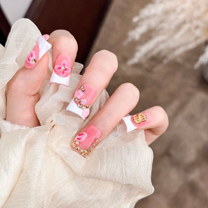 Künstlerisches Blumen Acryl Druck-Nagel Set