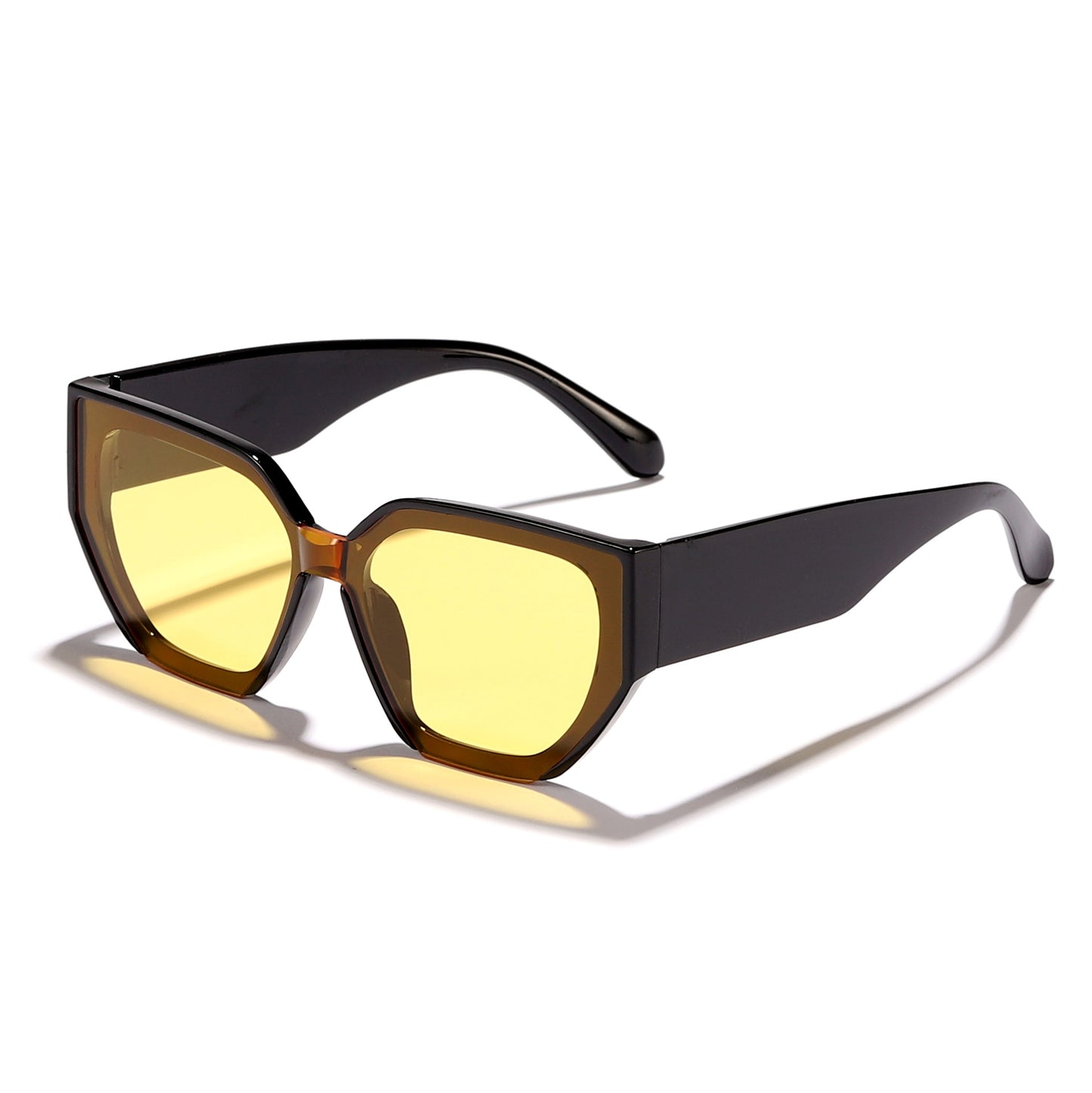 Damen modische oversized Sonnenbrille mit trendigem Hexagon-Design Karnz