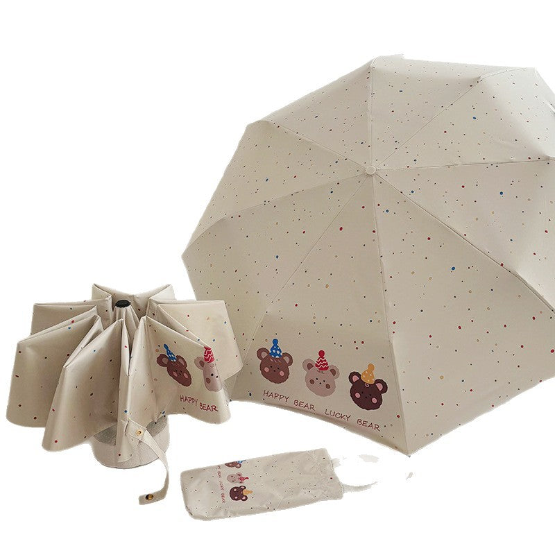 Damen Faltbarer Regenschirm mit verspieltem Bärenmotiv Karnz