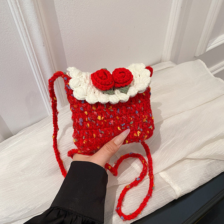 Florale Häkel-Mini-Handtasche