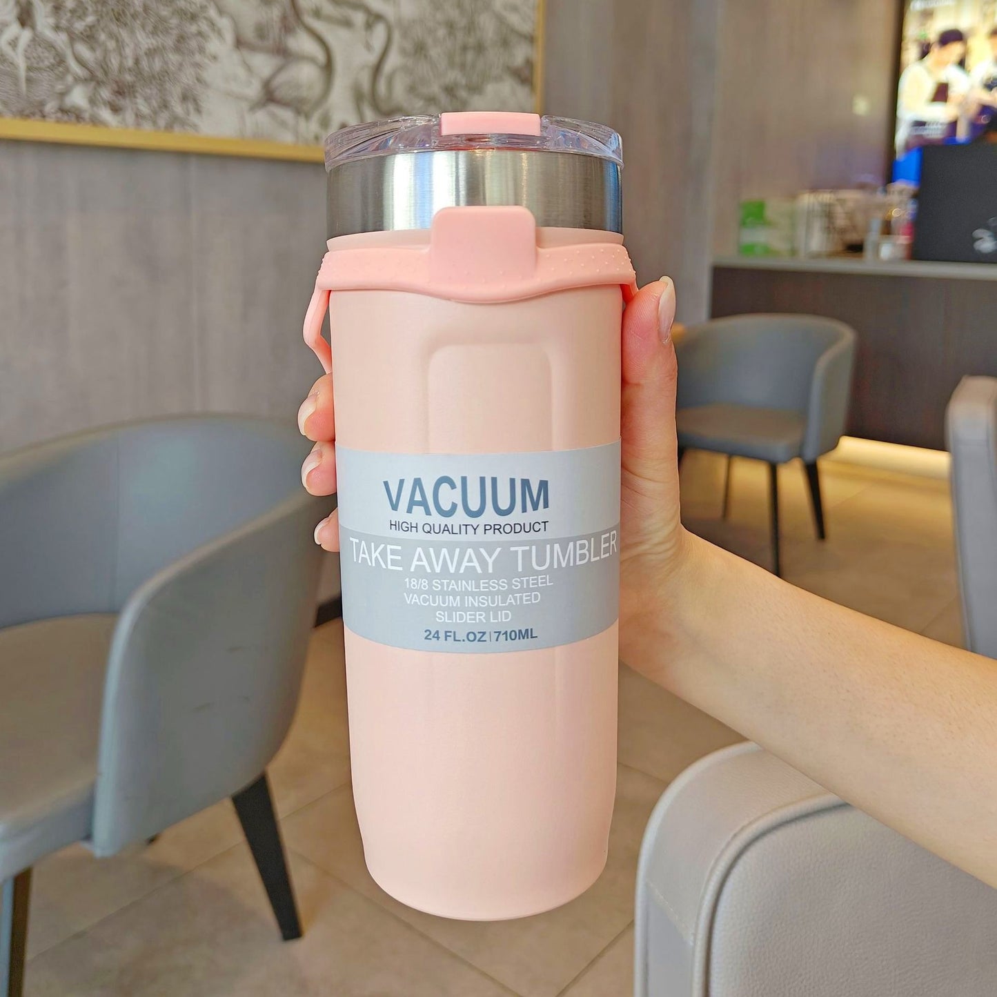 Damen doppelwandiger Thermobecher mit rutschfestem Silikonboden Karnz