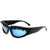 Damen futuristische Sportsonnenbrille mit einzigartigem Wellenrahmen Karnz