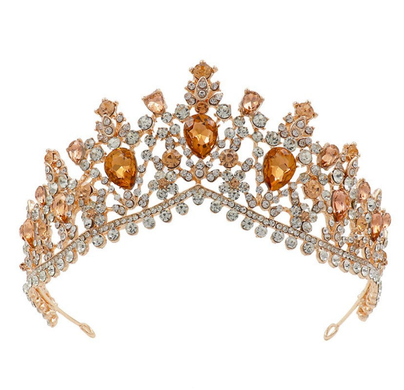 Damen Glamouröse Tiara mit Strass- und Kristallverzierungen Karnz