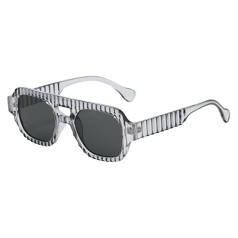 Damen modische Sonnenbrille im futuristischen Design mit strukturiertem Rahmen Karnz