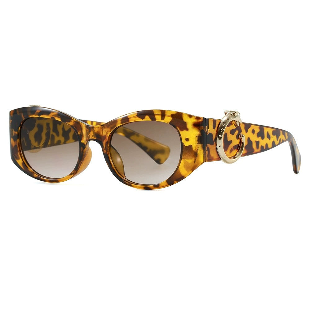 Damen elegante Cat-Eye Sonnenbrille mit goldenen Details Karnz