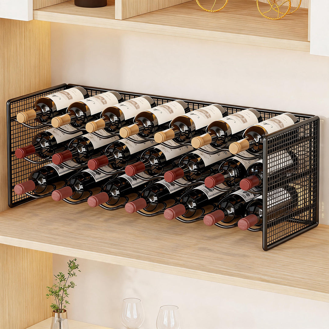 Kompakter Tisch Metall Draht Weinflaschen Organizer