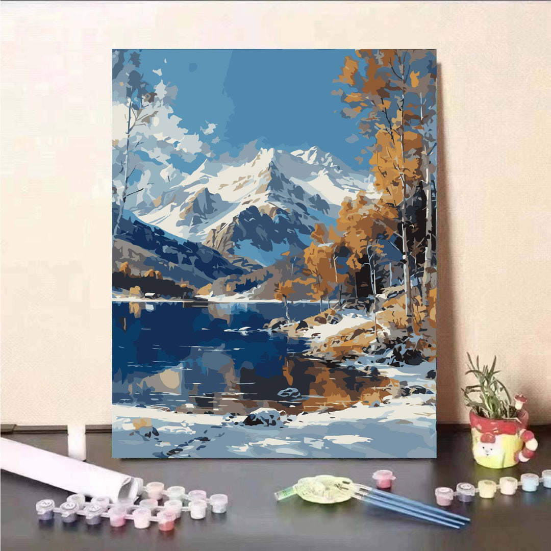 Scenic Mountain Lake Malen nach Zahlen Set Karnz