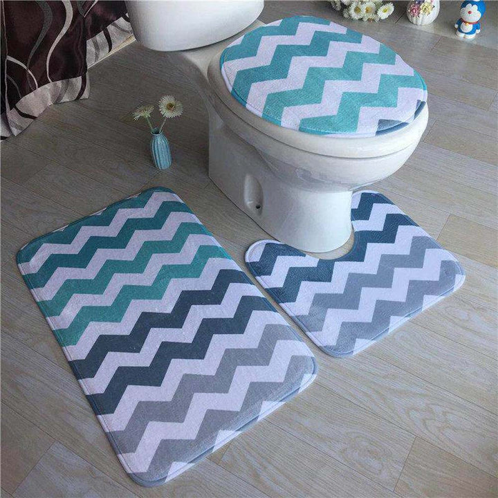 Stylisches geometrisches Muster Badteppich-Set