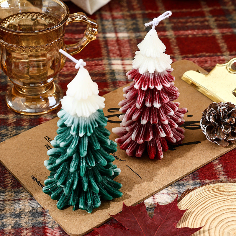 Skulpturaler Kiefer Weihnachtsbaum Dekorative Sojawachskerze