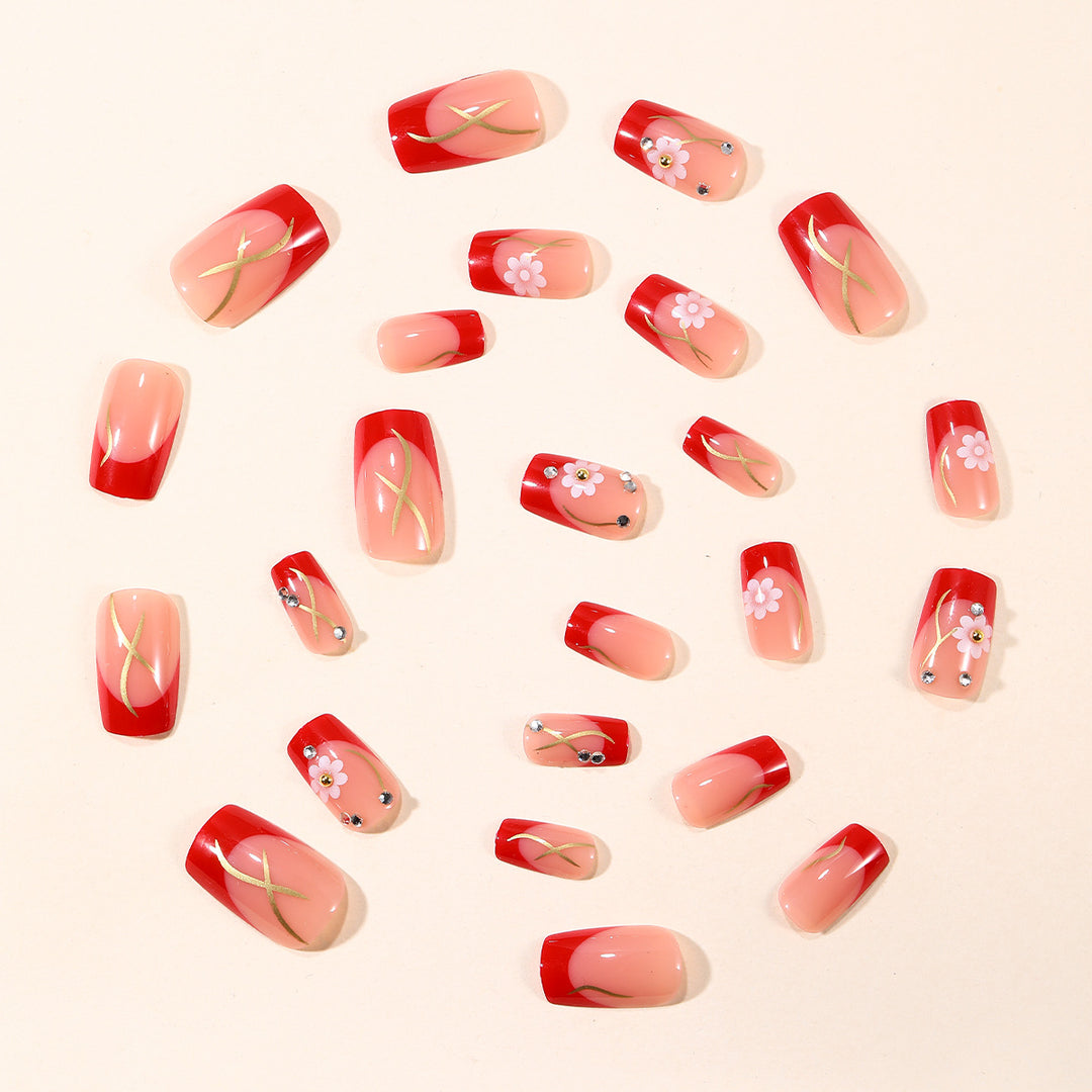Dekorative florale Nagelkunstverlängerungen Karnz 1789713556