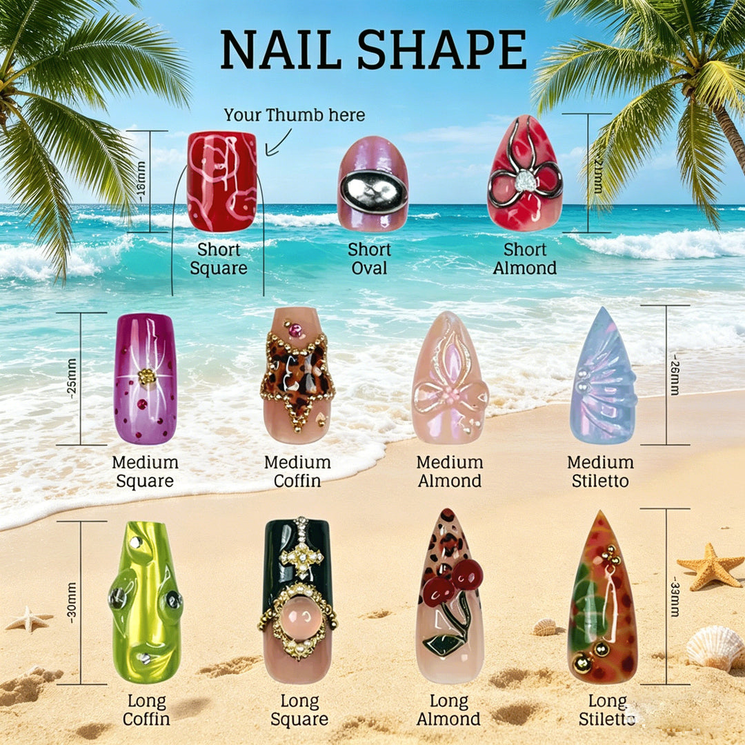 Künstlerisches florales Press-On-Nagelset Karnz