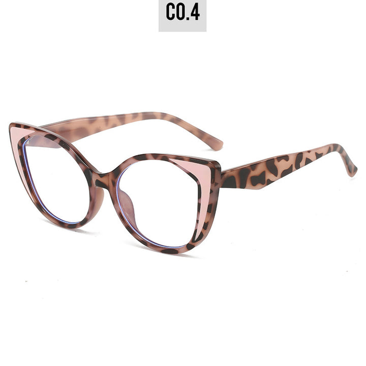 Damen Cat-Eye Brille mit floralem Design und verstellbarem Nasensteg Karnz