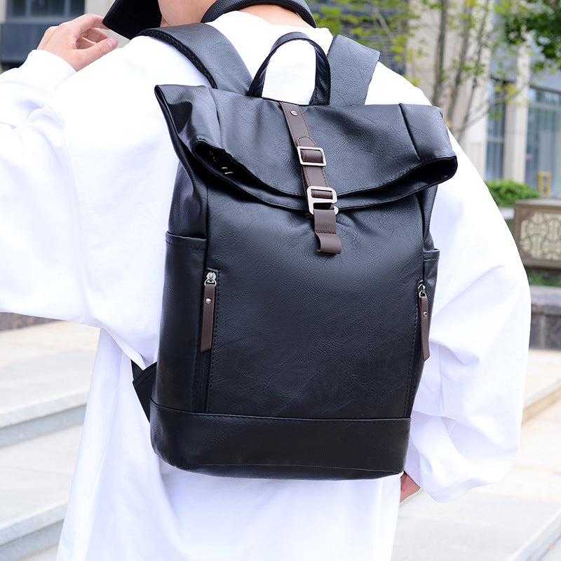 Vintage Leder Rolltop Rucksack Karnz