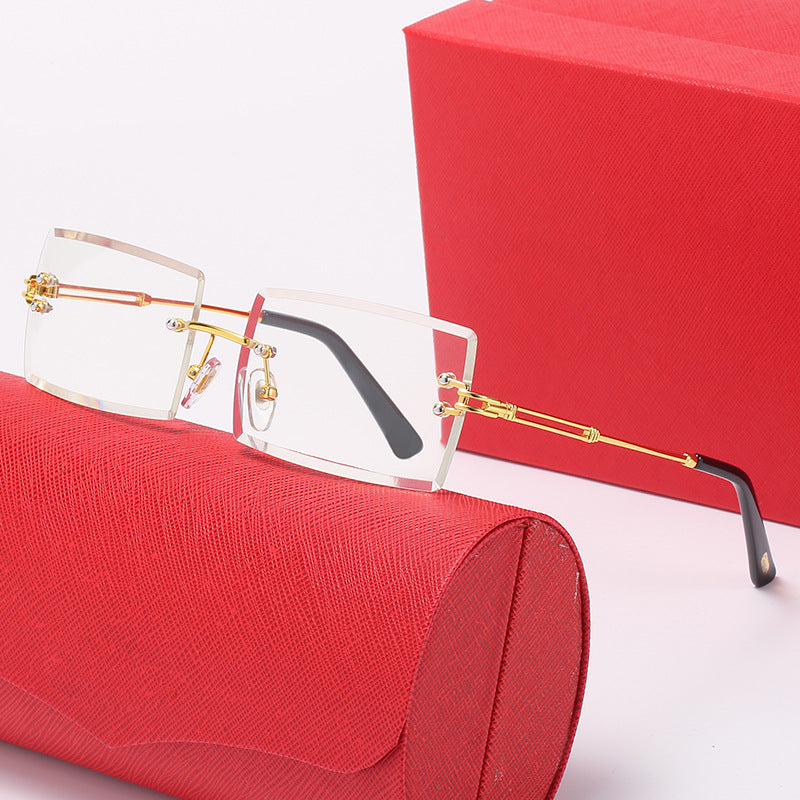 Damen stilvolle quadratische Sonnenbrille mit luxuriösen Metallakzenten Karnz