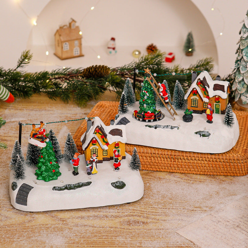 Einkaufszentrum Weihnachtsdorf mit Leuchtenden Figuren Karnz