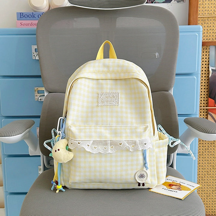 Süßer Gingham-Print-Rucksack Karnz