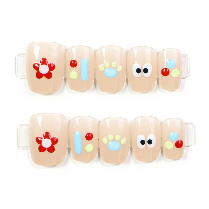 Verspielt Charakter-Themed Press-On Nail Art Set Karnz