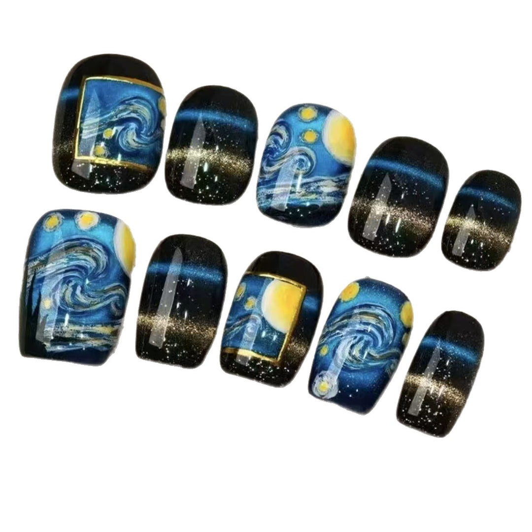 Künstlerische Sternenklare Nacht Press-On Nagelkunst Karnz