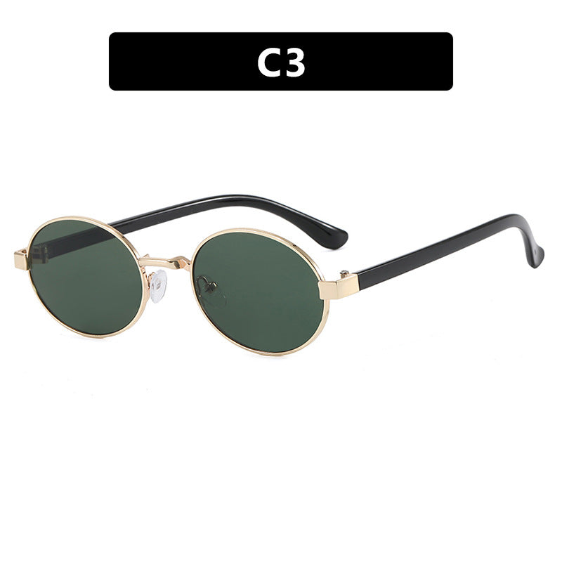 Damen runde Brille mit elegantem Metallrahmen und verstellbaren Nasenpads Karnz