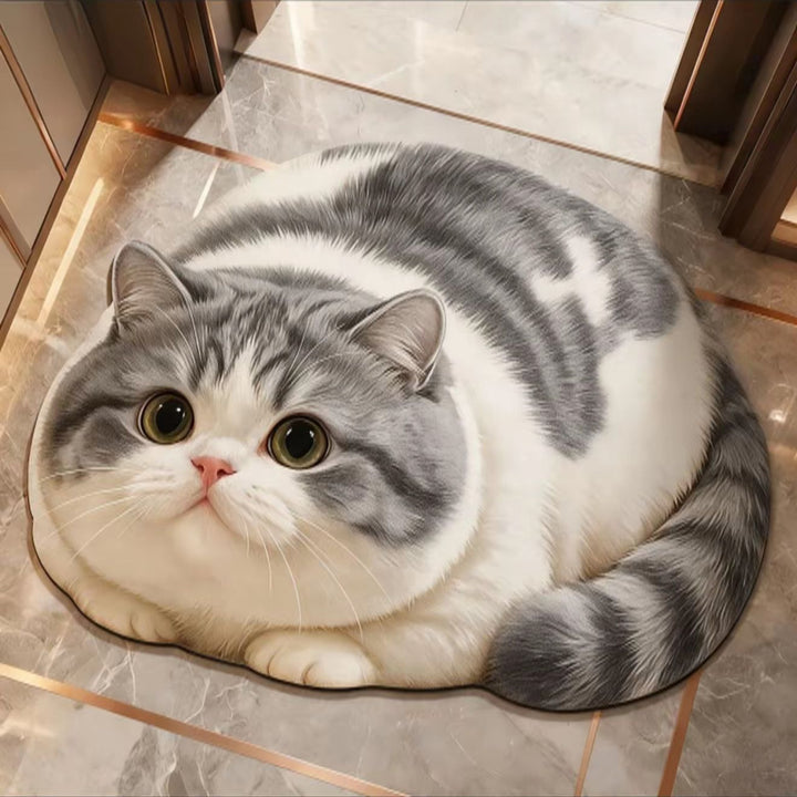 Katzenmotiv rutschfester Badezimmerteppich
