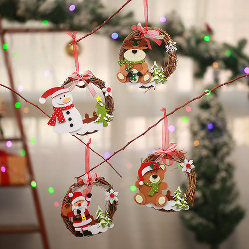 Dekorativer Weihnachtskranz mit Rentier-Motiv Karnz