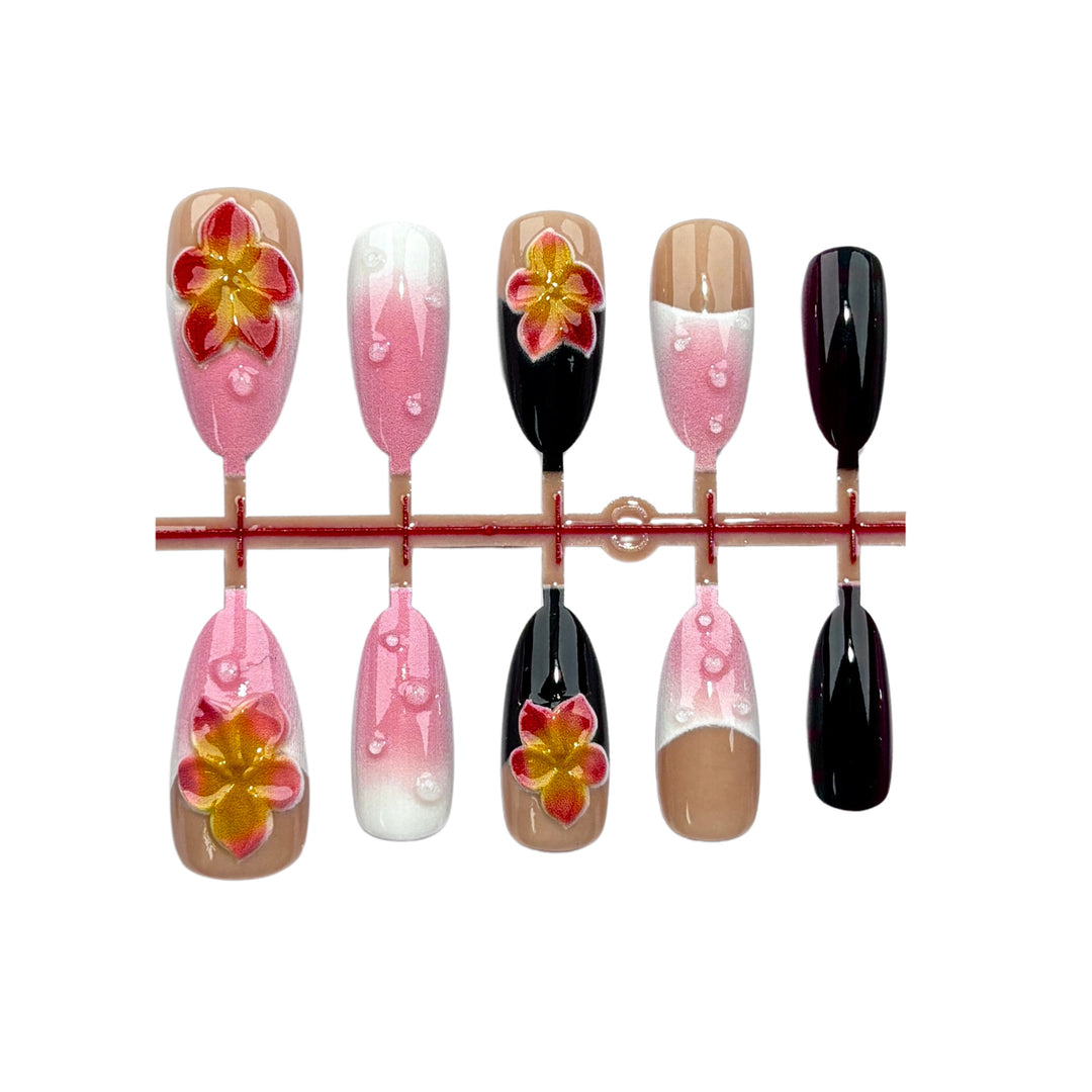 Floral Dekorative Press-On Nagelset