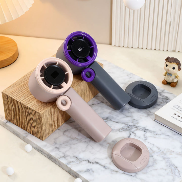 Damen Tragbarer Mini-Ventilator mit digitaler Geschwindigkeitsanzeige und USB-Ladefunktion Karnz
