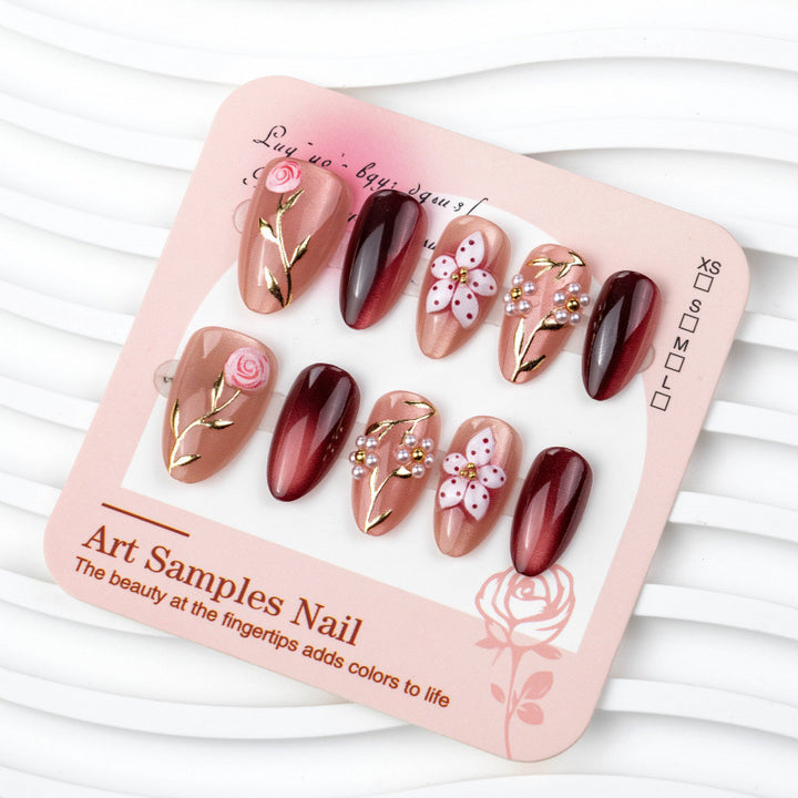 Florale Eleganz Press-On Nagel Set