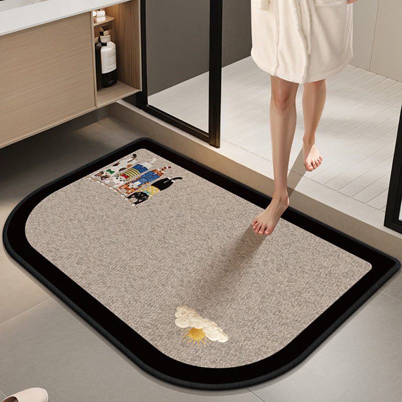 Absorbierende rutschfeste Badematte mit Wintermotiv