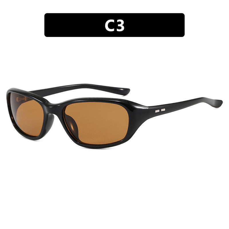 Damen sportliche Sonnenbrille mit breitem, ergonomischem Rahmen Karnz