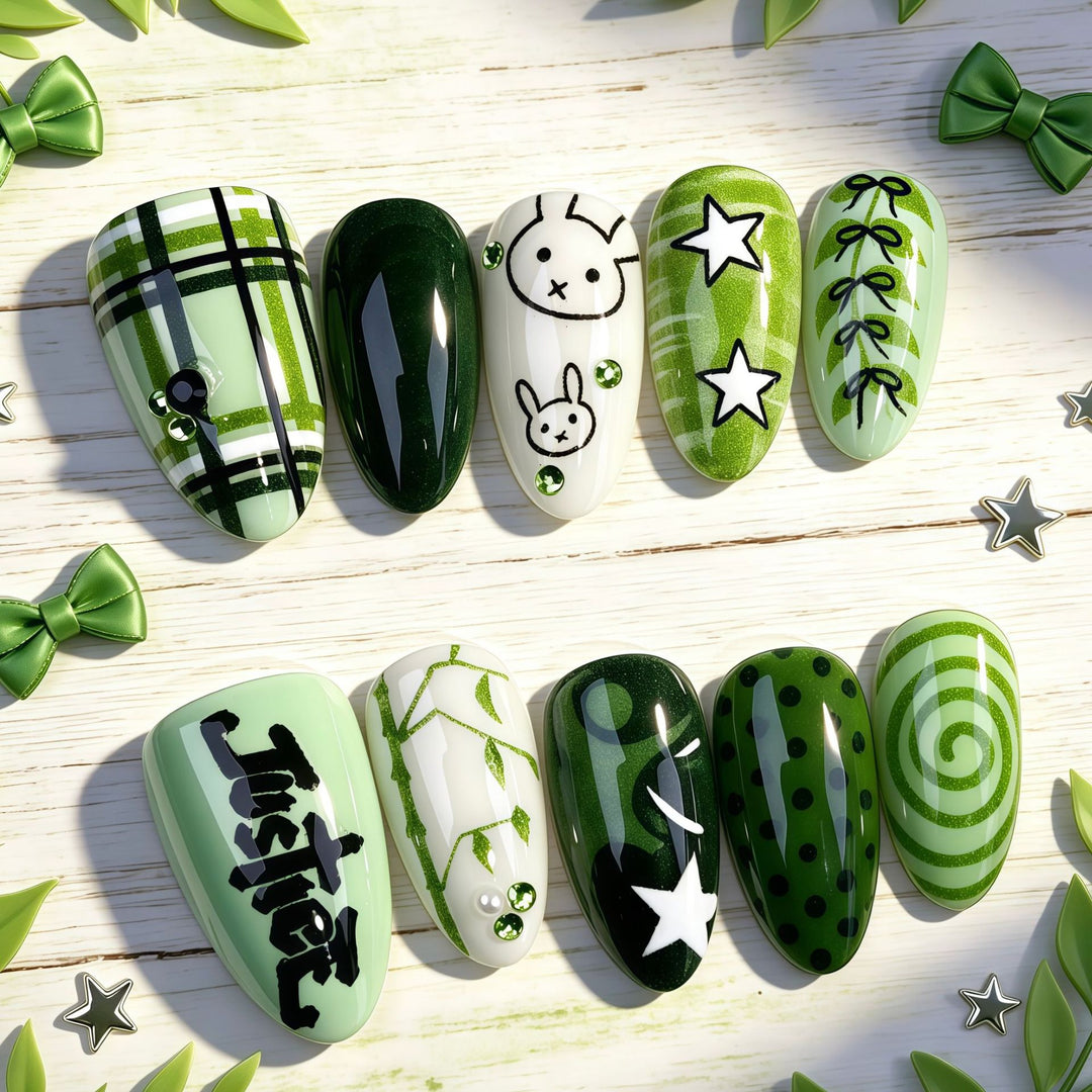 Verspieltes Cartoon-Themen Press-On Nagelset