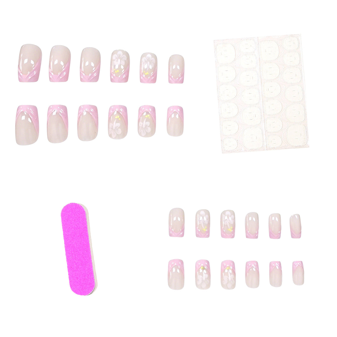 Elegante florale Nagelkunst Karnz
