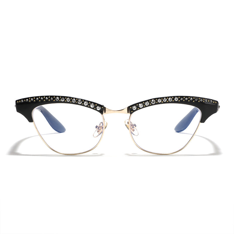 Damen Katzenaugen Brille mit eleganten Glitzerdetails Karnz