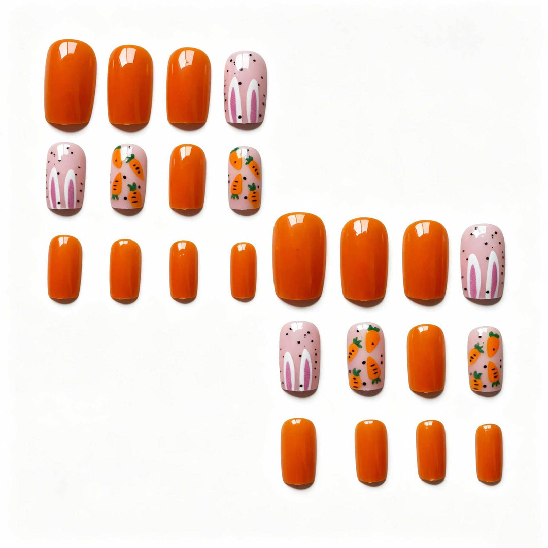 Kreatives Karotten-Themen-Nagelkunst-Set