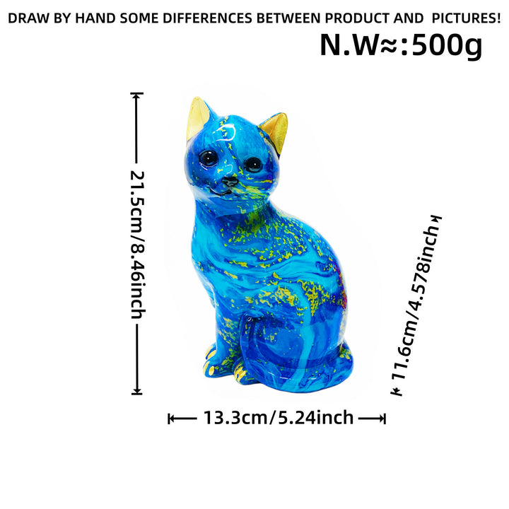 Künstlerische Katzenfigur in lebhaftem Design Karnz