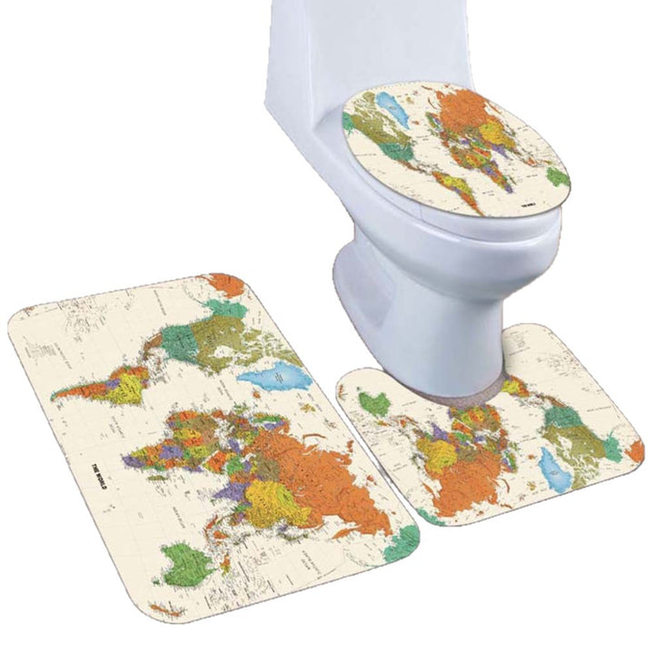 Künstlerisches Löwen-Motiv Badezimmermatten-Set