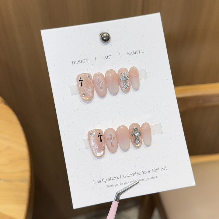 Künstliche Nagelspitzen mit Kreuzdesign Karnz
