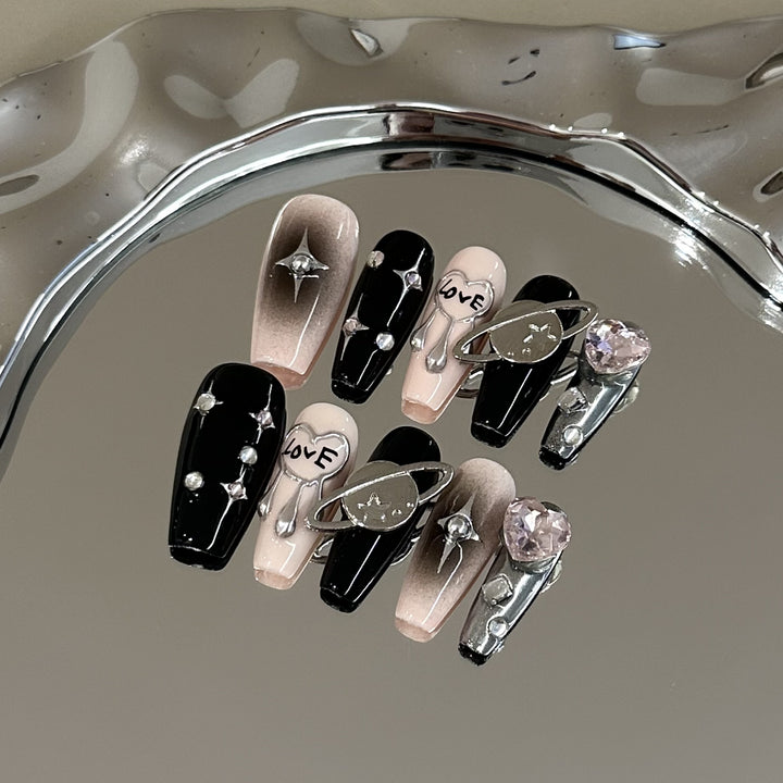 Thematisches, vom Weltraum inspiriertes Press-On Nagelkunst-Set
