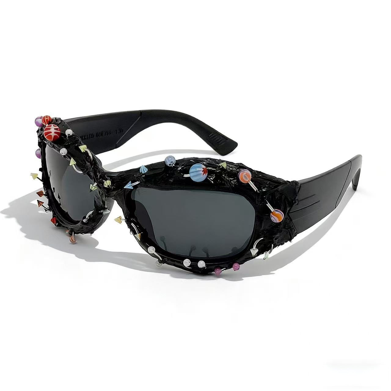 Damen Sonnenbrille mit kreativem Dekor und markantem Rahmen Karnz