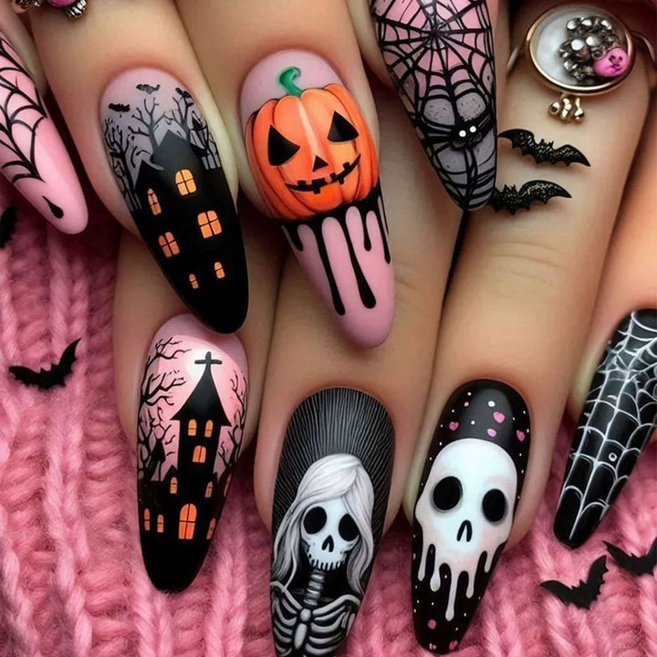 Künstlerische Halloween Themen Nagelkunst Karnz