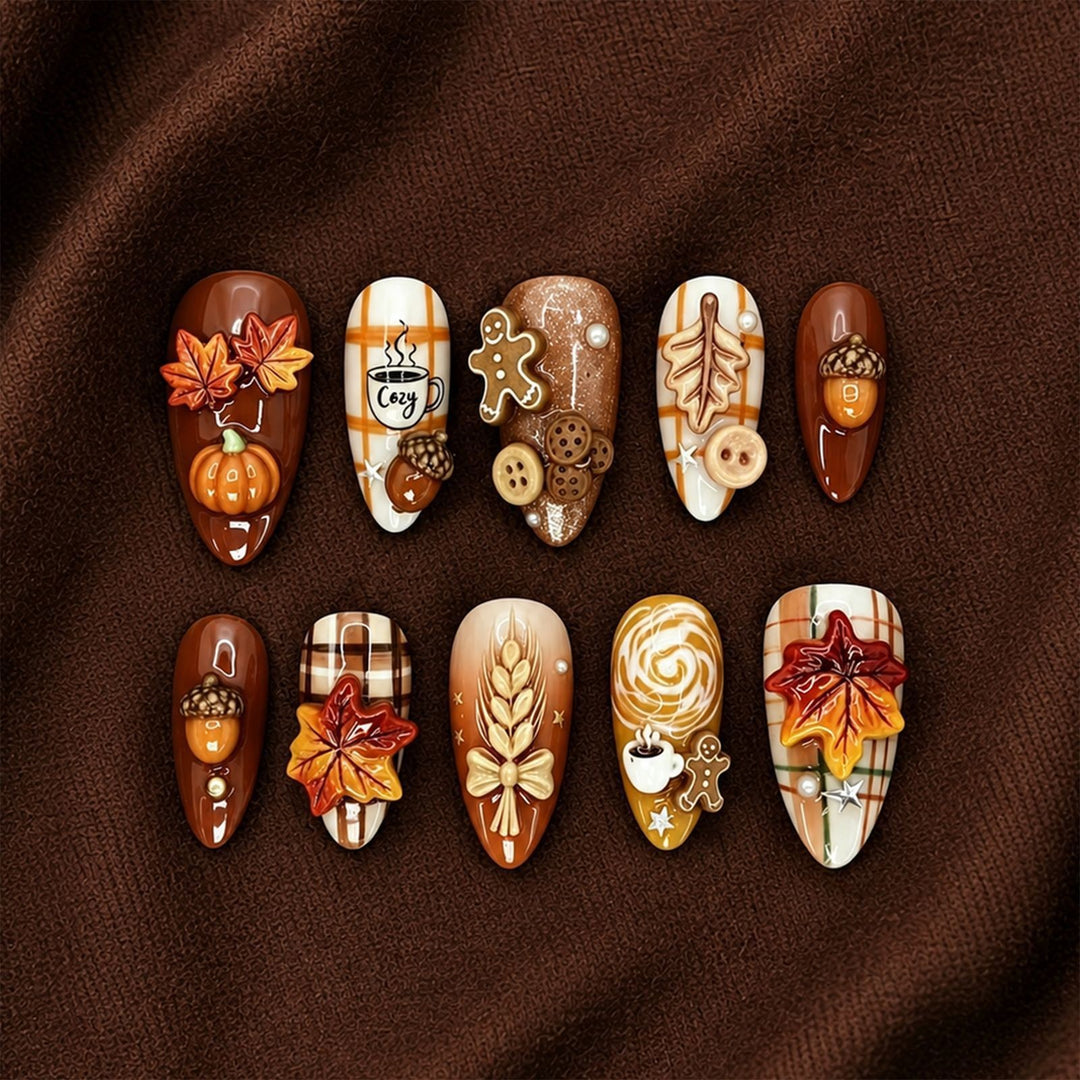 Kreatives Kunstnagelset mit Herbstmotiven Karnz