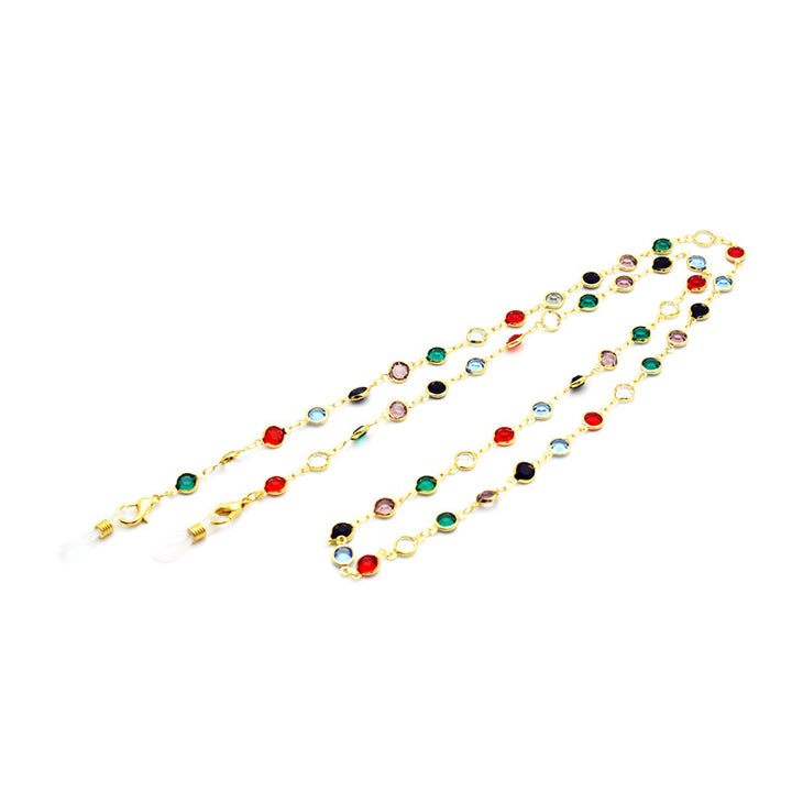 Bunte Edelstein Brillen Kette Karnz