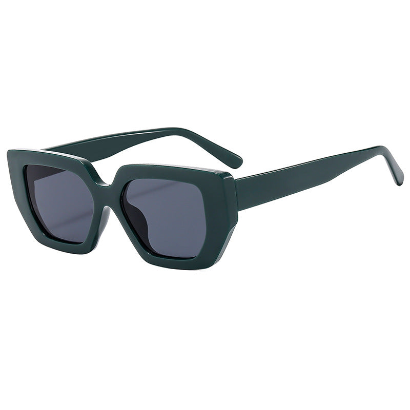 Damen moderne geometrische Sonnenbrille mit auffälligem Rahmen Karnz