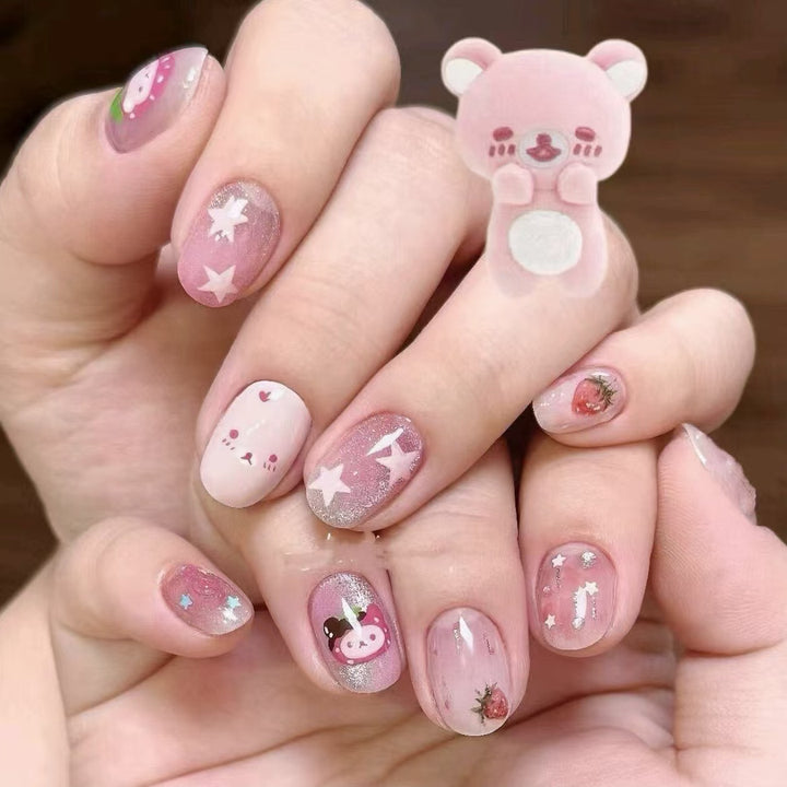 Verspielt Charakter Press-On Nagelkunst Set Karnz