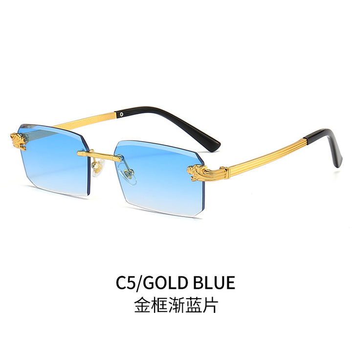 Damen Modische Sonnenbrille mit facettiertem Rahmen und luxuriösen Akzenten Karnz