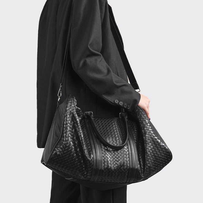 Premium gewebte Leder Wochenend-Duffel-Tasche Karnz