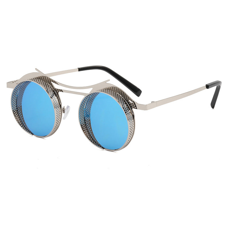 Damen modische runde Sonnenbrille mit extravagantem Design Karnz