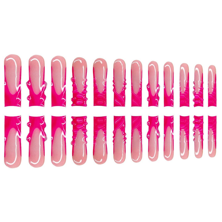 Künstlerisches Langes Press-On-Nagel-Set mit Einzigartigem Design Karnz