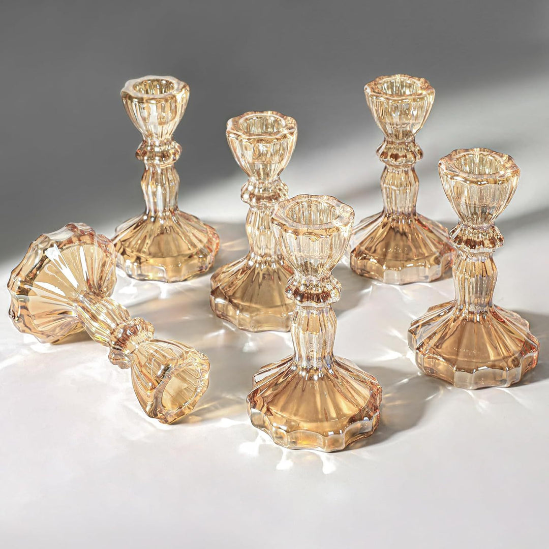 Kristallschnitt-Glas-Teelichthalter mit geripptem Fuß Karnz